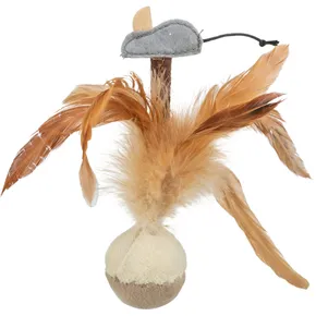 Quietschball mit Federn und Maus 15 cm